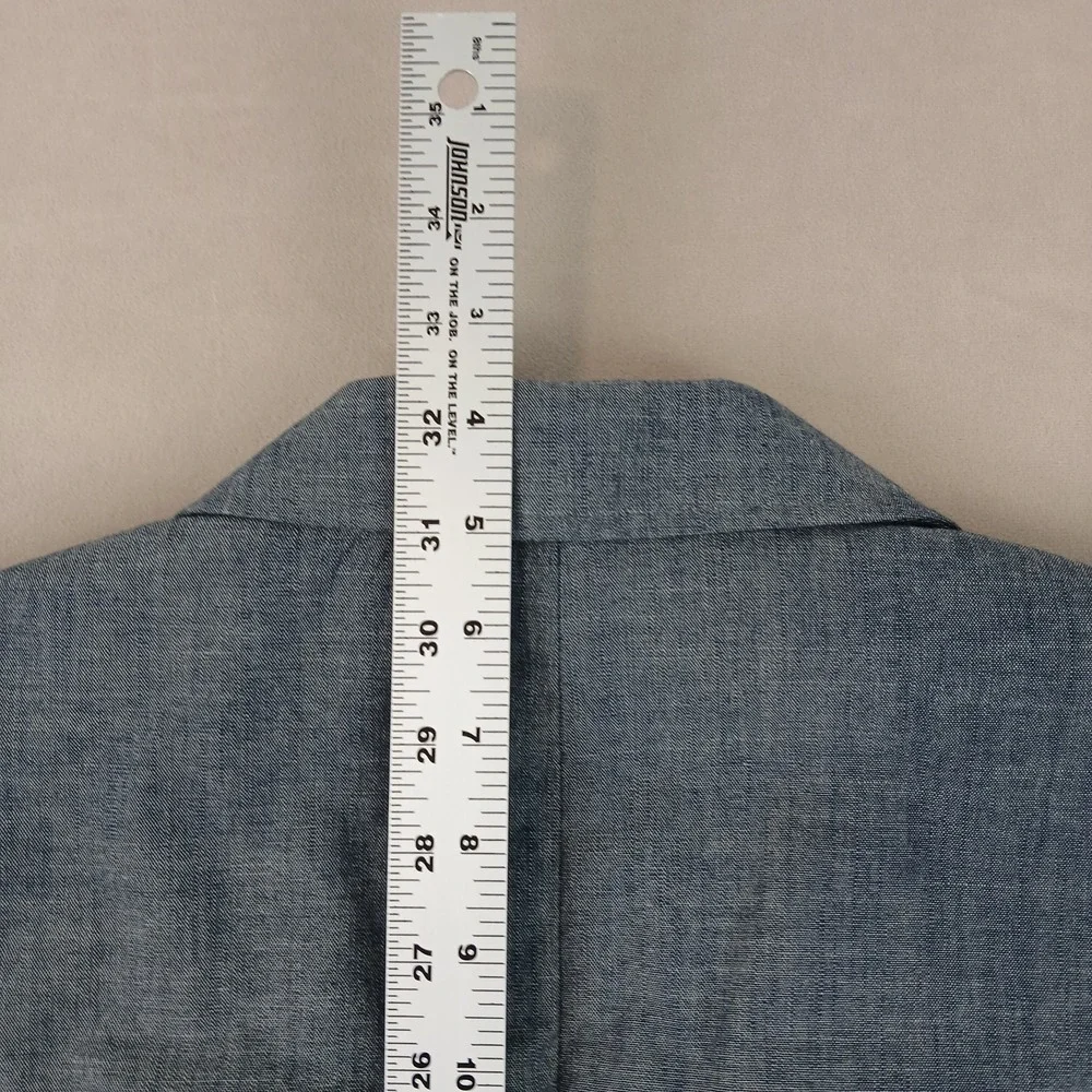 Tasso Elba‎ XL 46L Mens Blazer Sport Coat Chambray Unstructured Blue 23x32